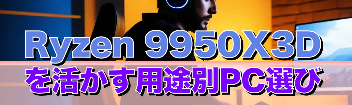 Ryzen 9950X3Dを活かす用途別PC選び
