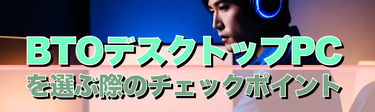 BTOデスクトップPCを選ぶ際のチェックポイント
