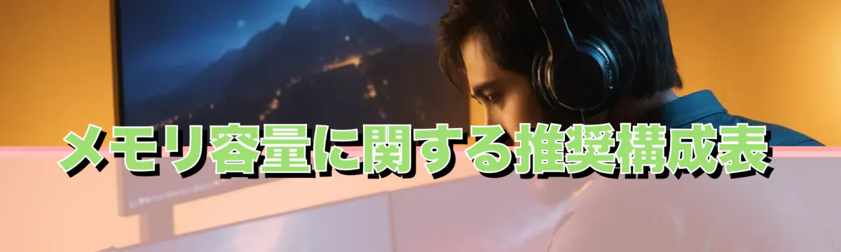 メモリ容量に関する推奨構成表