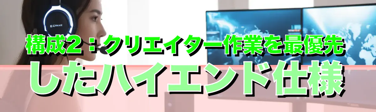 構成2：クリエイター作業を最優先したハイエンド仕様