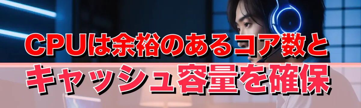 CPUは余裕のあるコア数とキャッシュ容量を確保