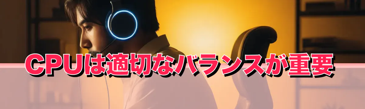 CPUは適切なバランスが重要