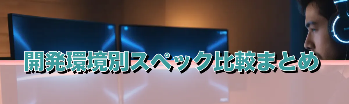 開発環境別スペック比較まとめ