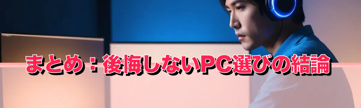 まとめ：後悔しないPC選びの結論