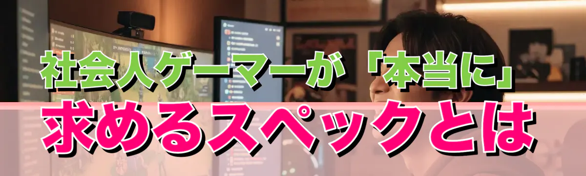社会人ゲーマーが「本当に」求めるスペックとは